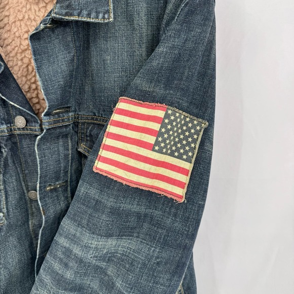Ralph Lauren Blue Denim Jacket with Red Patch - Picture 5 of 14